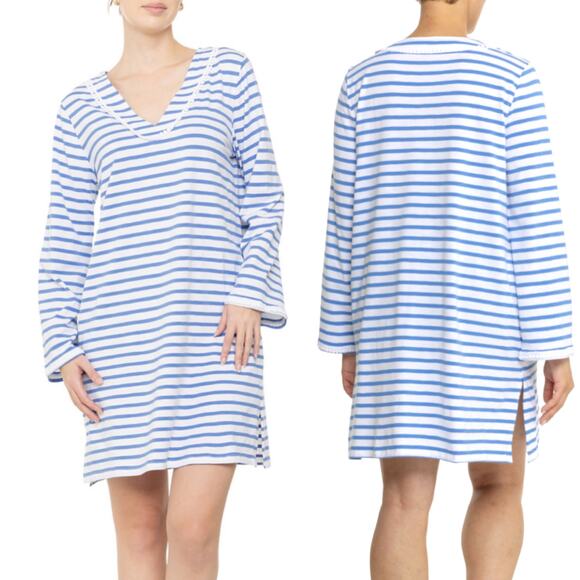 Coolibar Samoa Bay Cover-up UPF Long Sleeve Dress Women's Size Small NEW - Picture 1 of 13